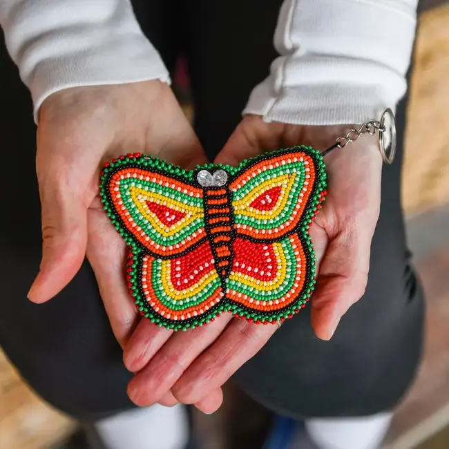 Coin Purse - Beaded Butterfly Keychain