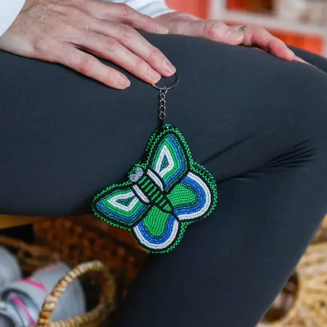 Coin Purse - Beaded Butterfly Keychain