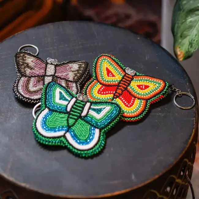 Coin Purse - Beaded Butterfly Keychain