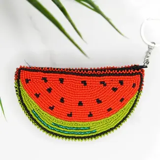 Guatemala Coin Purse - Beaded Watermelon Tutti Frutti