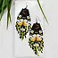 Earrings - Fringe Beaded Gold Moonlight Moth