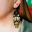 Earrings - Fringe Beaded Gold Moonlight Moth