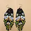 Earrings - Fringe Beaded Gold Moonlight Moth