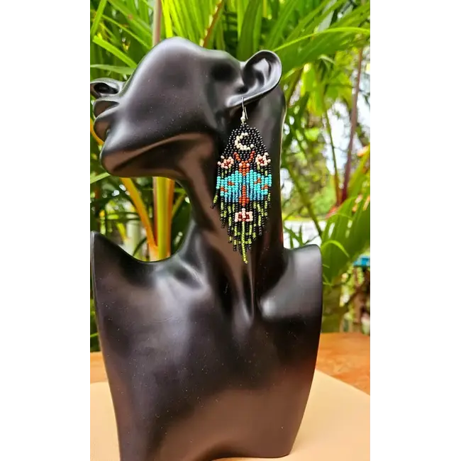 Moth Fringe Earrings Blue Moonlight