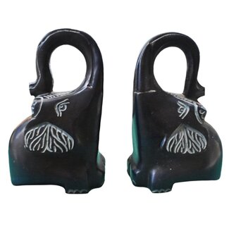 India Bookends - Soapstone Trumpeting Elephants