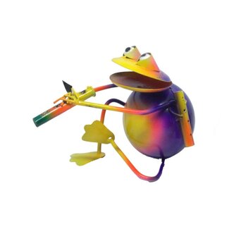 Indonesia Metal Scultpure - Frogs Flautist