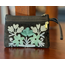Wristlet - Small Embroidered Leather & Velvet