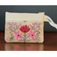 Wristlet - Small Embroidered Leather & Velvet