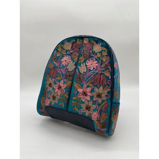 Backpack - Embroidered Leather & Velvet