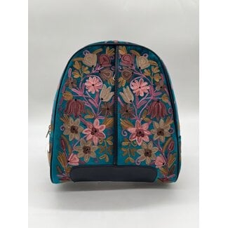 Kashmir Backpack - Embroidered Leather & Velvet