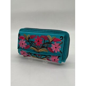 Kashmir Wallet - Embroidered Velvet