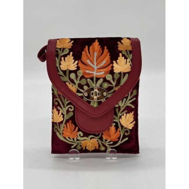 Bag - Embroidered Leather Mobile Bag