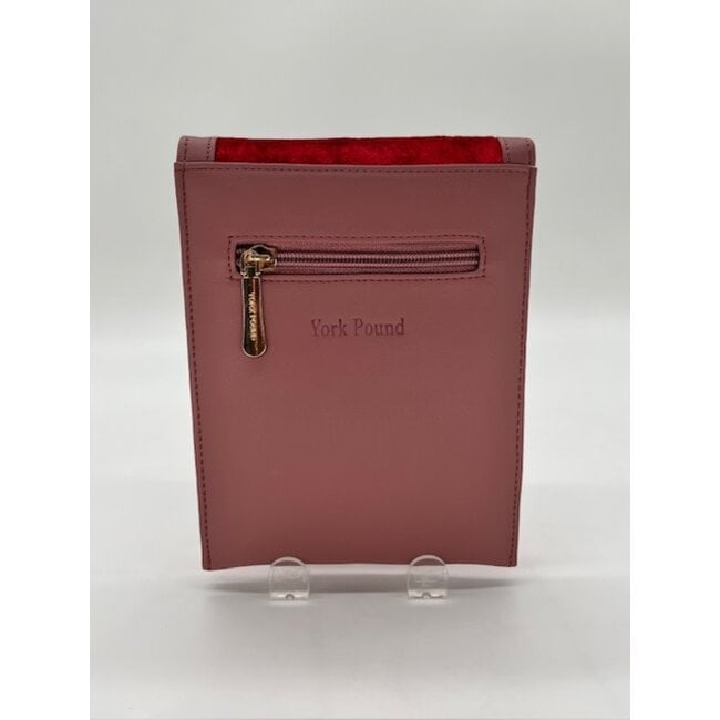 Bag - Phone Purse Embroidered Leather & Velvet Double Pocket