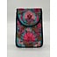 Bag - Phone Purse Embroidered Leather & Velvet Single Pocket