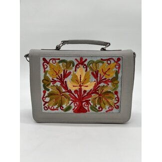 Kashmir Bag - Rectangular Leather Embroidered