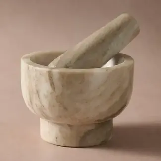 India Mortar + Pestle - Morchana Marble