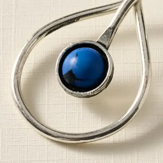 Earrings - Kaksha Silver Cobalt Bead Drop