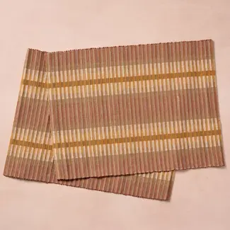 Nepal Placemat - Khana Handloomed Cotton, Brown (Set of 2)