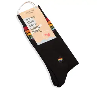 India Conscious Step Socks that Save LGBTQ Lives - Classic Rainbow Stripe