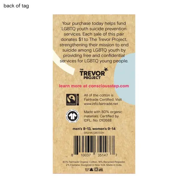 Conscious Step Socks that Save LGBTQ Lives - Classic Rainbow Stripe