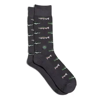 India Conscious Step Socks that Protect National Parks - Gray Fish