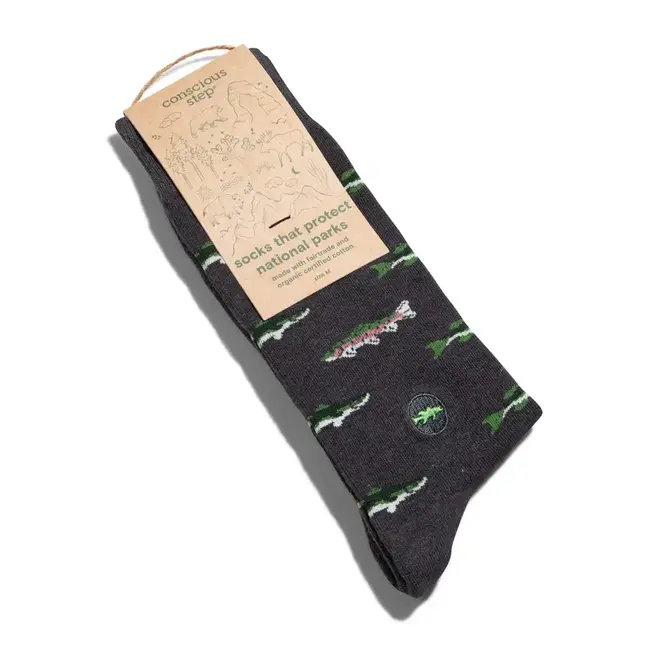Conscious Step Socks that Protect National Parks - Gray Fish