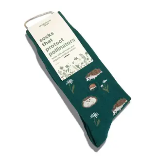 India Conscious Step Socks that Protect Pollinators - Green Hedgehogs