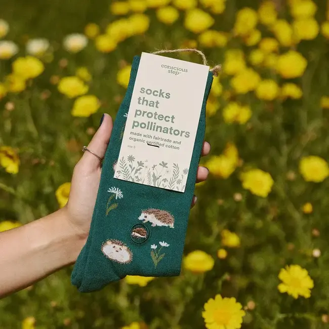 Conscious Step Socks that Protect Pollinators - Green Hedgehogs