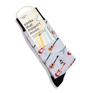 India Conscious Step Socks that Support Music - Gray Guitars