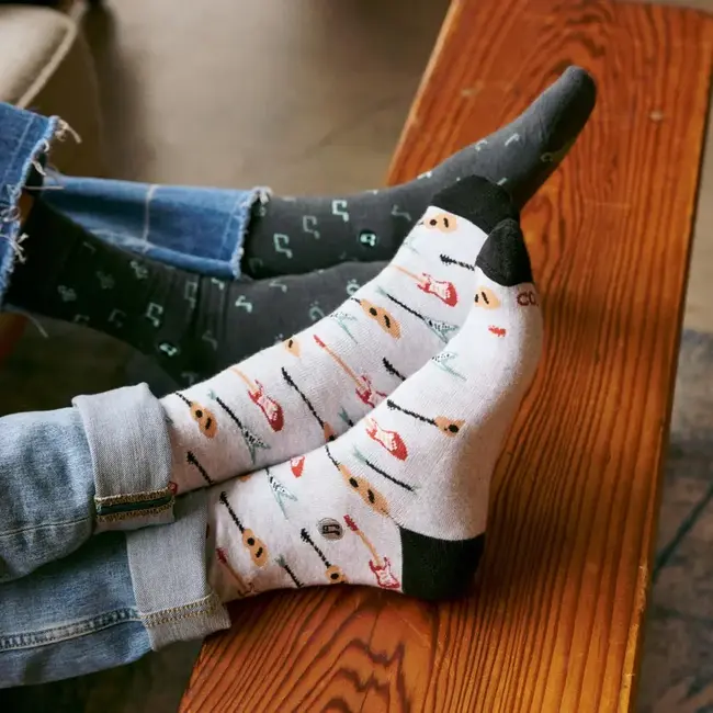 Conscious Step Socks that Support Music - Gray Guitars