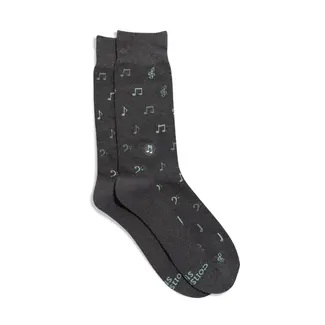 India Conscious Step Socks that Support Music - Gray Music Notes