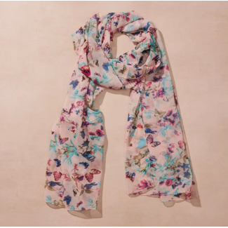 India Scarf - Komal Floral & Butterfly Chiffon