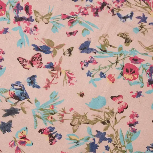 Scarf - Komal Floral & Butterfly Chiffon