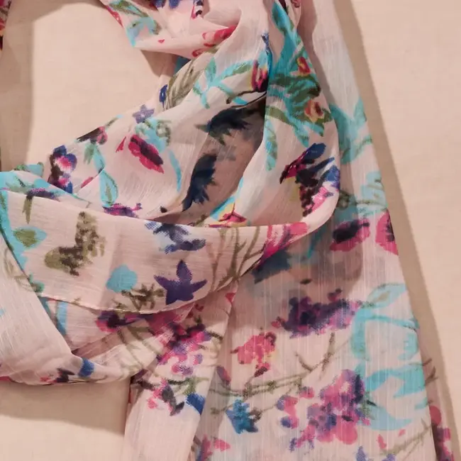 Scarf - Komal Floral & Butterfly Chiffon