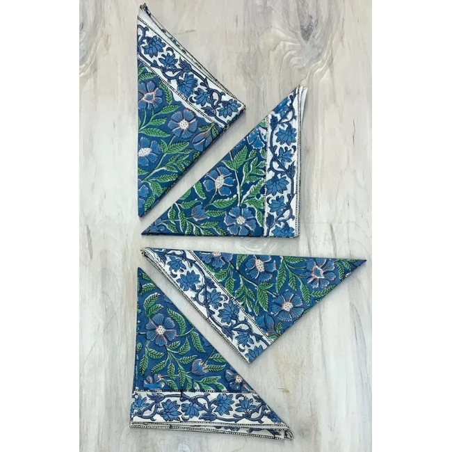 Sage & Blue Block Print Napkin