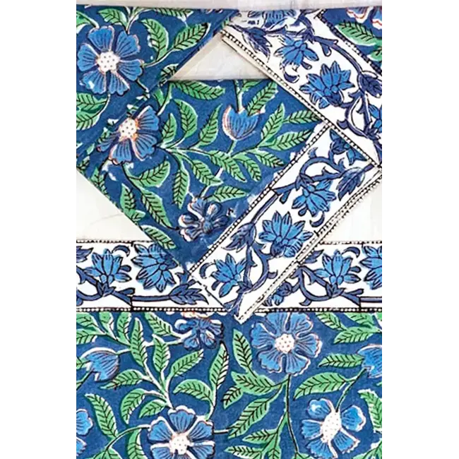 Sage & Blue Block Print Napkin