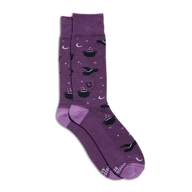 Conscious Step Socks that Support Mental Health - Purple Witch Hats