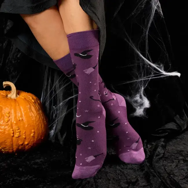 Conscious Step Socks that Support Mental Health - Purple Witch Hats