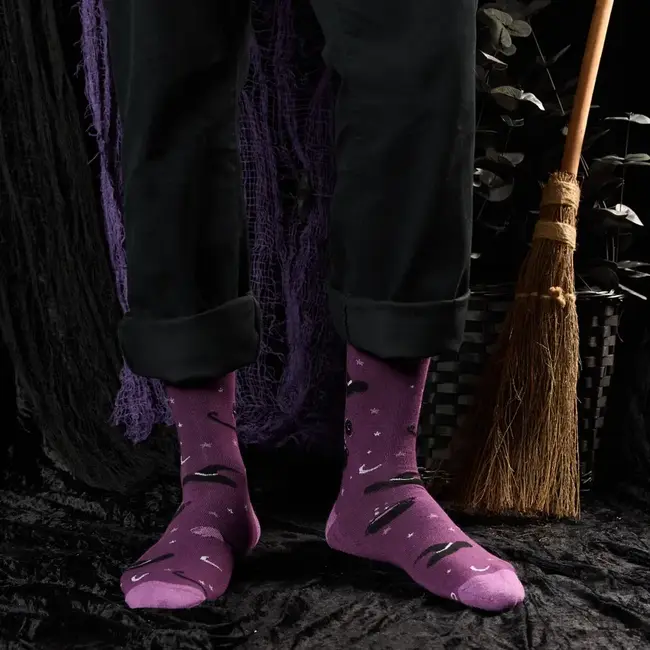 Conscious Step Socks that Support Mental Health - Purple Witch Hats