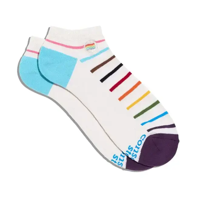 Conscious Step Ankle Socks that Save LGBTQ Lives - White Pride Flag