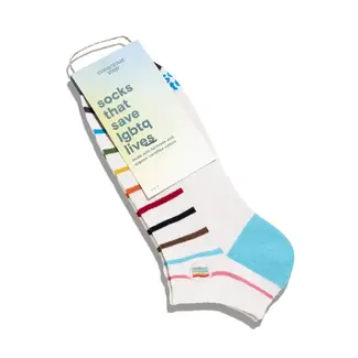 India Conscious Step Ankle Socks that Save LGBTQ Lives - White Pride Flag