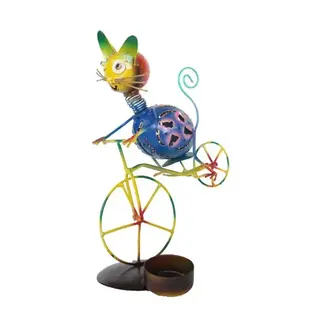 Indonesia Metal Sculpture, Cat Gymnast on Bike