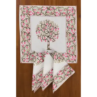 India Napkin - Blooming Tree Block Print