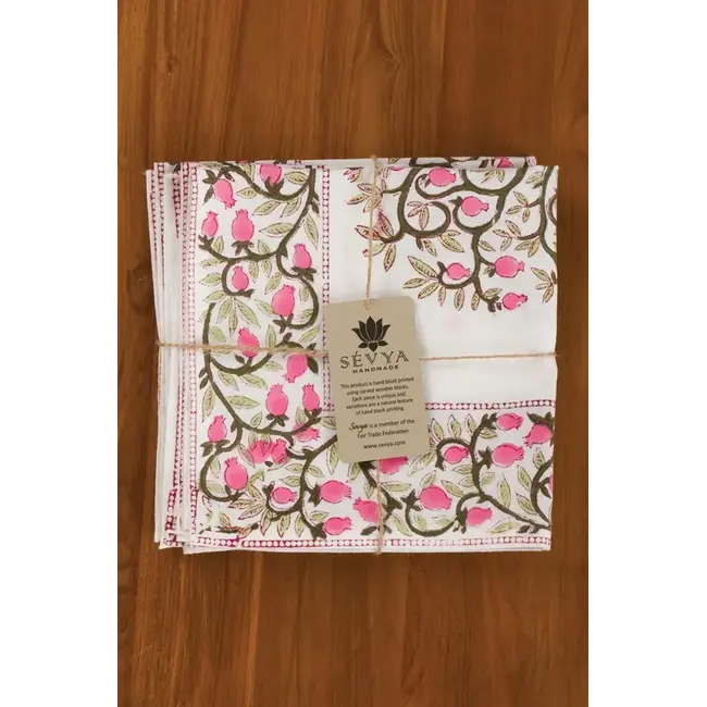 Napkin - Blooming Tree Block Print