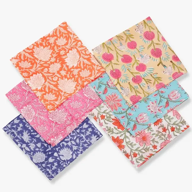 Napkin - Floral Block Print