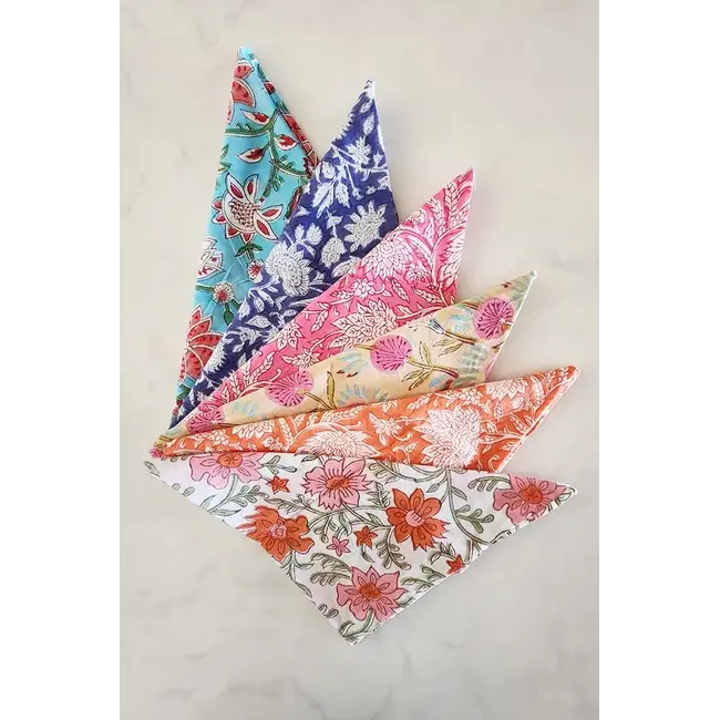 Napkin - Floral Block Print