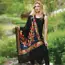 Shawl - Karuna Embroidered Black & Sapphire