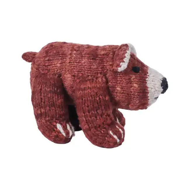 Hand Knit Plush Toy - Bundu-style Grizzly Bear
