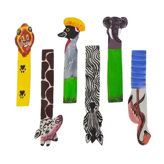 Kenya Leather Bookmark - Animal Design