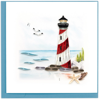 Vietnam Quilling Card - Red & White Lighthouse
